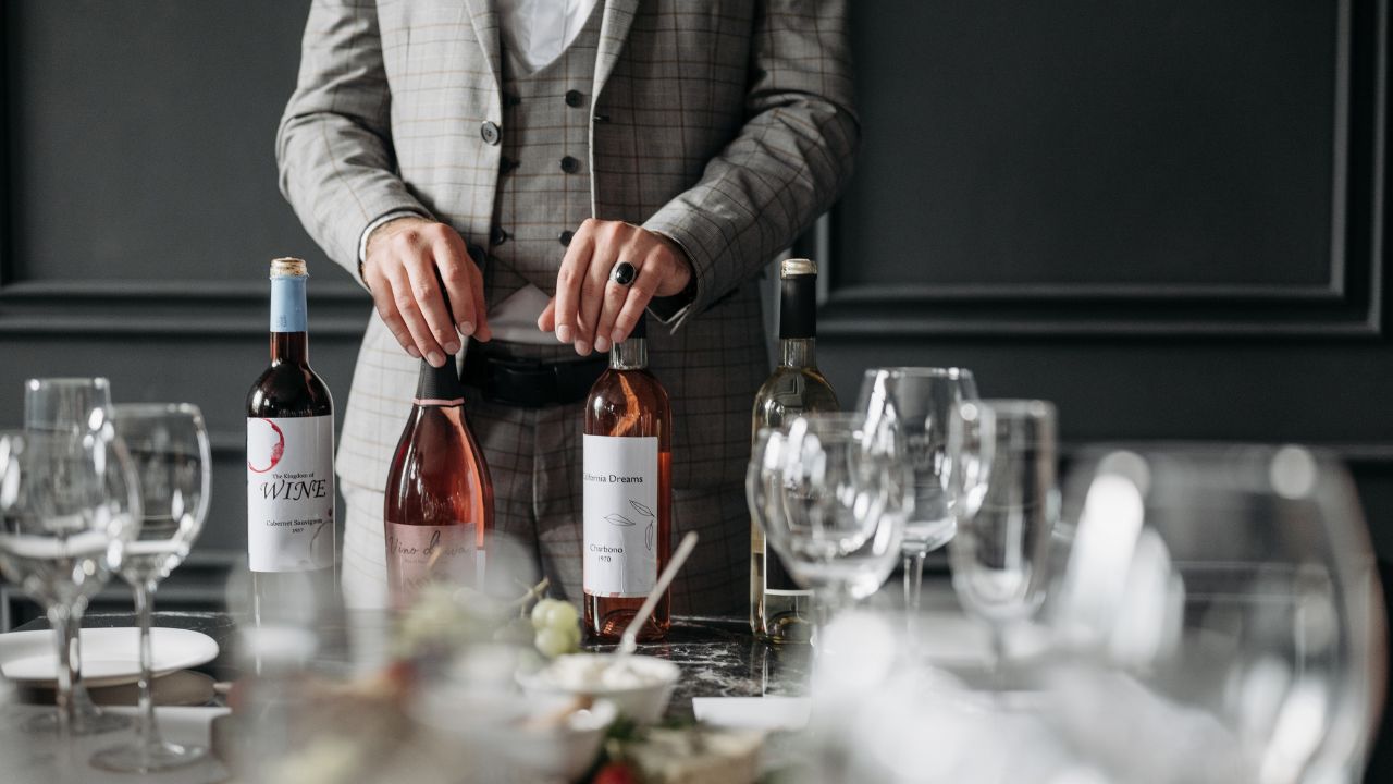 Who chooses the wine to drink at the restaurant?